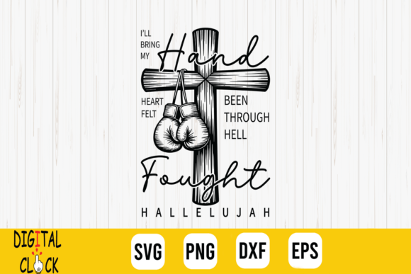 Christian Boxing Cross with Gloves SVG Graphics