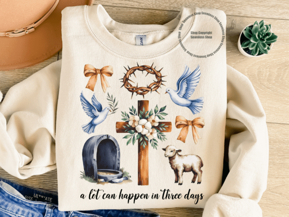 Christian Easter PNG, He is Risen Cross