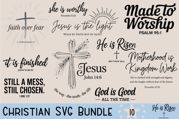 Christian Quote PNG, Bible Verse PNG Graphics for T-Shirt Designs