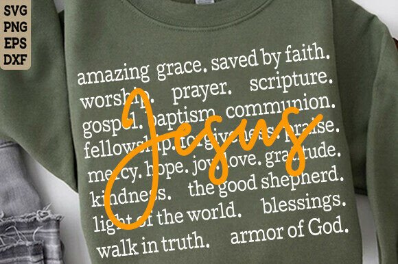 Christian Quotes SVG & Jesus Words PNG: Graphics for T-Shirt Designs