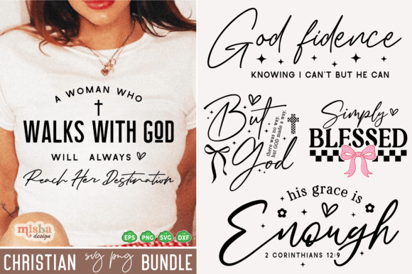 Christian SVG PNG Bundle: Graphics for T-Shirt Designs
