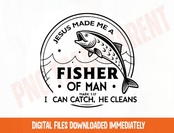Fisher of Man SVG & Jesus PNG Graphics for T-Shirt Designs