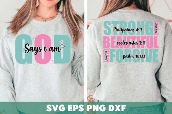 God Says I Am PNG: Faith-Based Graphics for T-Shirt Designs & Content Publishing