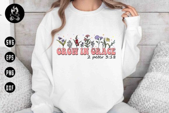 Grow in Grace Bible Verse SVG, Christian