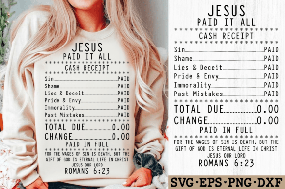 Jesus Paid It All SVG: Religious Graphics for T-Shirt Designs