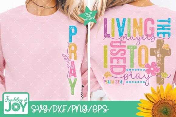 Just Pray PNG & Christian Woman SVG: Graphics for Faith-Based T-Shirt Designs