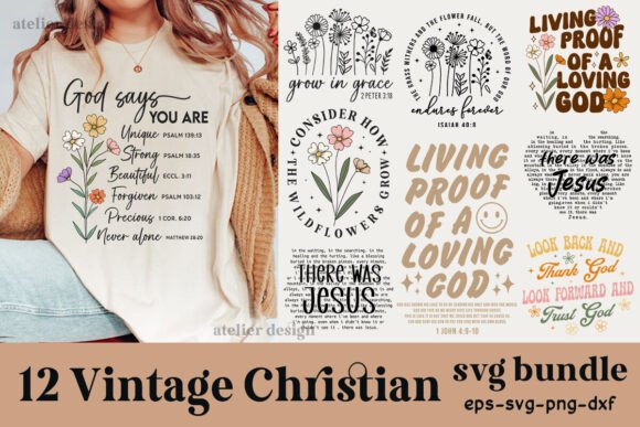 Vintage Christian SVG Bundle: Graphics for T-Shirt Designs & More