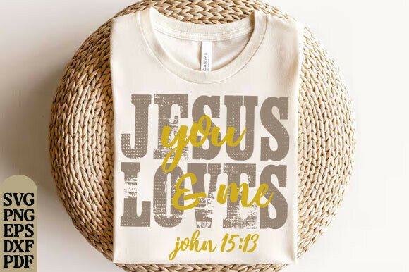 Vintage Jesus Loves You Christian SVG Graphics for T-Shirt Designs